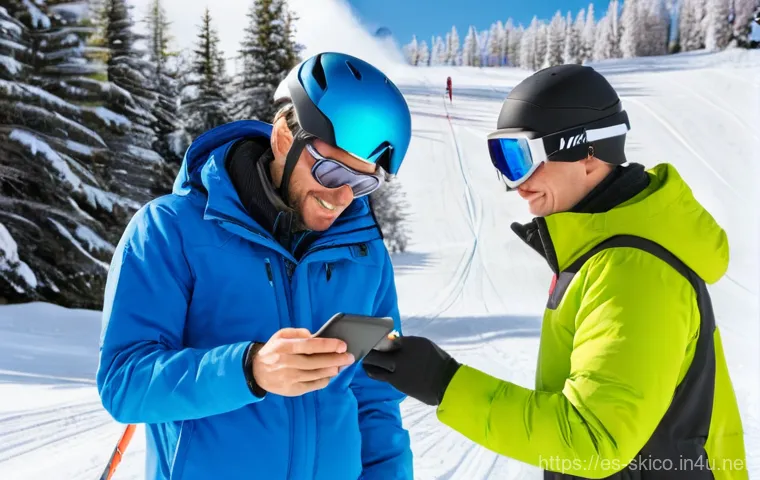 스키 강사의 다문화 고객 응대 사례 - **Prompt 1: Bridging Language Gaps on the Slopes**
    "A diverse group of adult ski students from v...