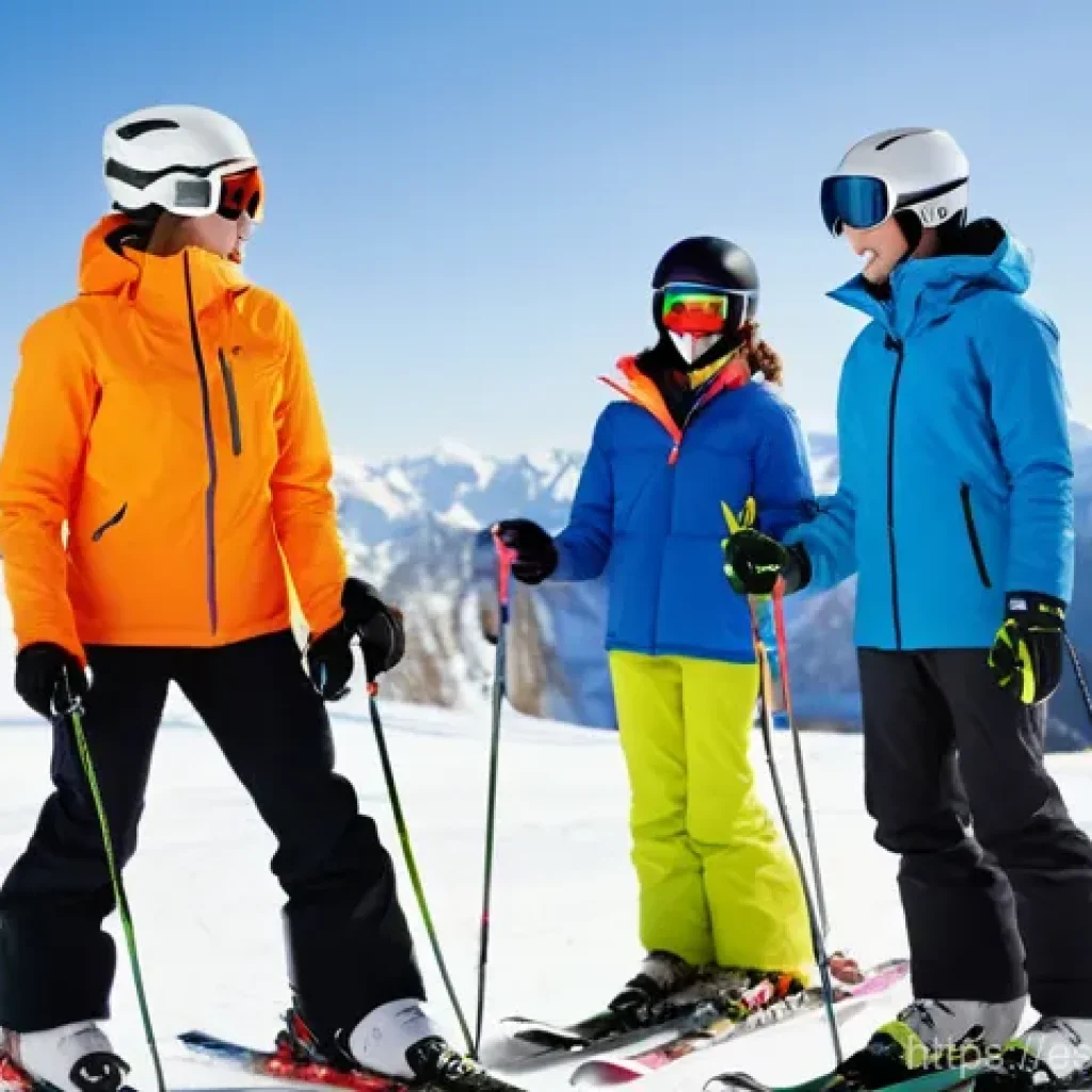 스키 강사의 실기 연습 과정 - **Prompt:** A warm, sunny day on a snow-covered mountain. A friendly and experienced ski instructor,...