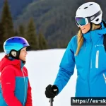 Home 20 스키 강사의 강의 스타일 피드백 활용 - **"Instructor demonstrating hip rotation to a female student"**
A highly detailed, realistic pho...