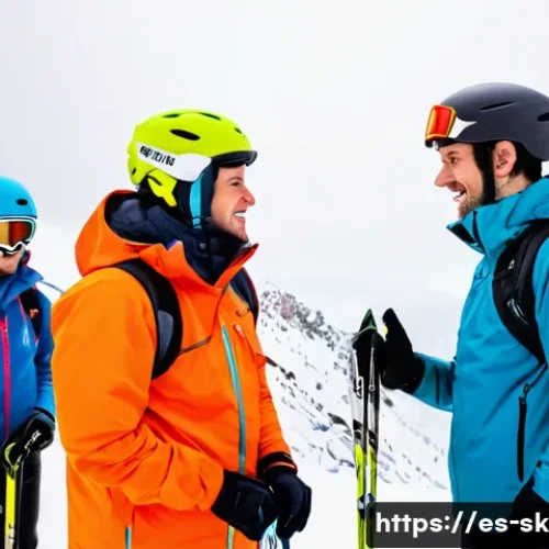 Home 30 스키 강사의 멀티태스킹 기술 - A professional ski instructor attentively monitoring a diverse group of skiers on a snowy mountain s...