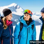 Home 17 스키 강사의 국제 자격증 이점 분석 - A professional ski instructor teaching a diverse group of adult students on a sunny day at a prestig...