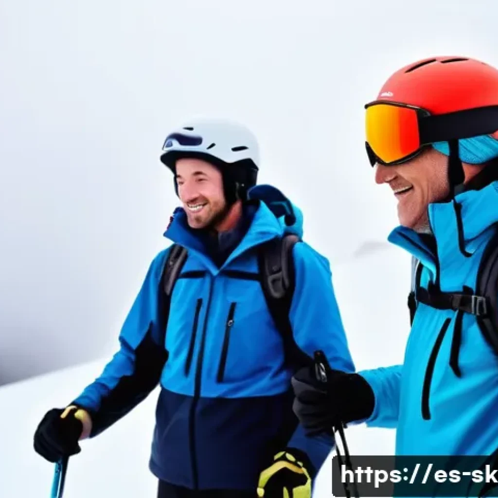 스키 강사의 동기부여 유지 방법 - A professional ski instructor teaching a diverse group of adult students on a snowy mountain slope u...