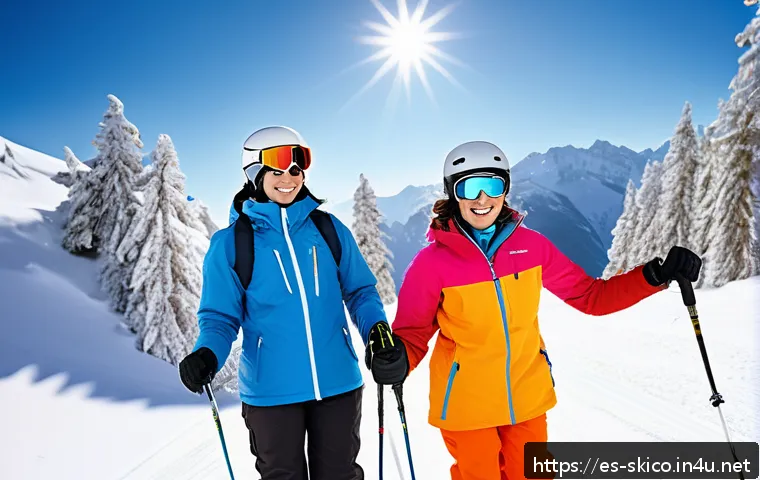 스키 강사의 고객 유형 분석 방법 - A warm and inviting ski lesson scene featuring a patient instructor guiding a diverse group of begin...