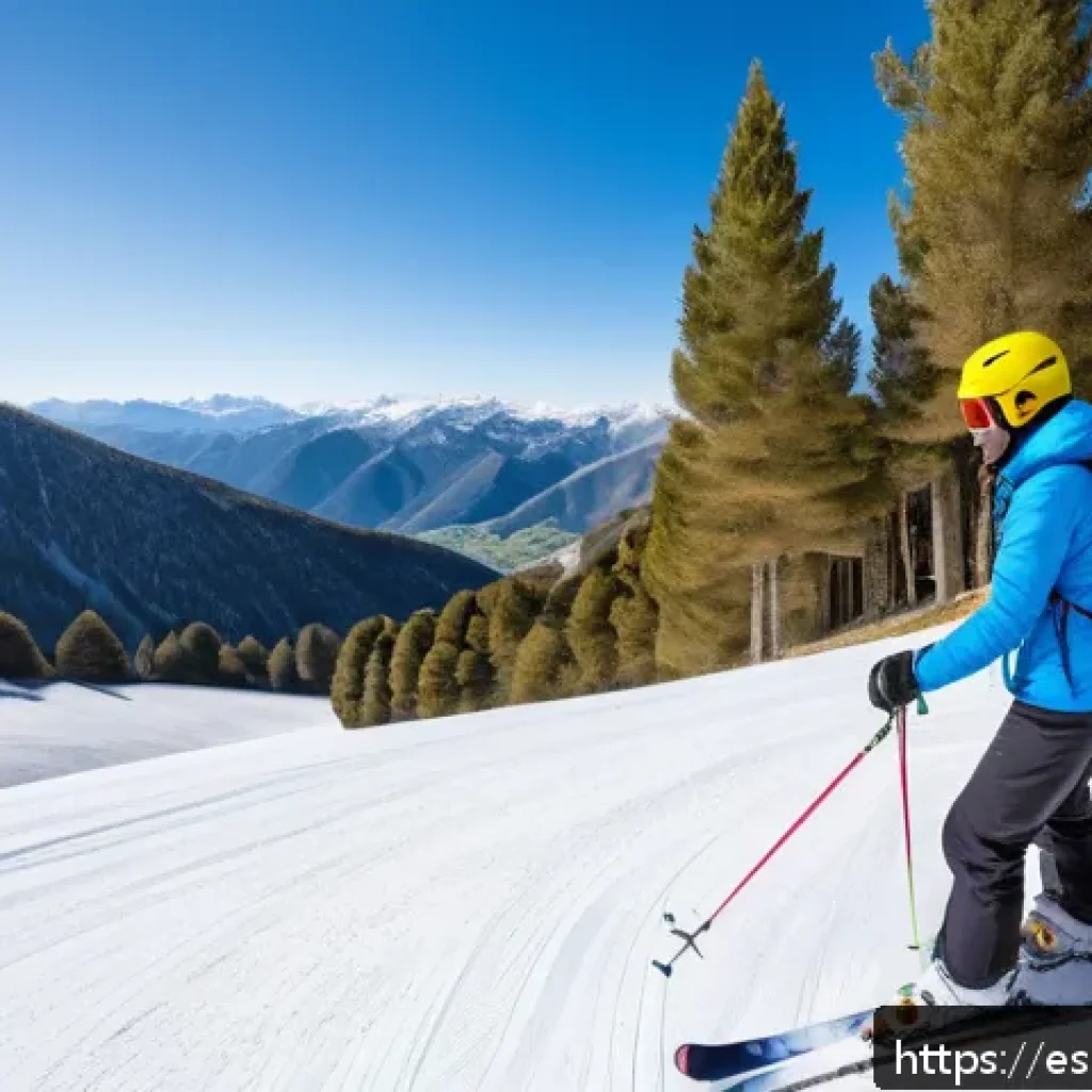 스키 강사의 시간 관리 기술 - A professional ski instructor giving a lesson on a sunny mountain slope in the Spanish Pyrenees, wea...