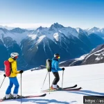 Home 18 스키 강사의 글로벌 시장 진출 전략 - A professional ski instructor teaching a diverse group of adult students on a pristine snowy slope i...