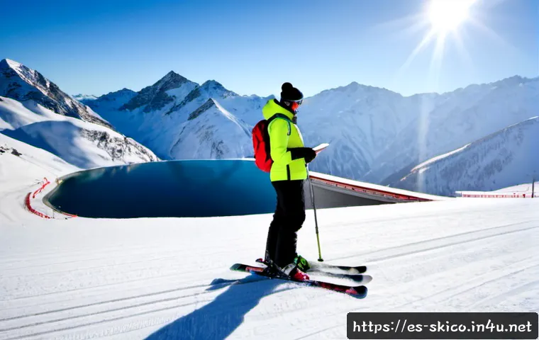 Home 31 스키 강사로서의 장기 목표 설정 - Photorealistic wide-angle scene of a dedicated ski instructor in professional winter clothing standi...