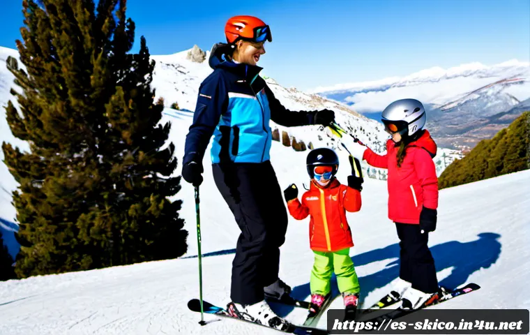 Home 30 스키 강사의 고객 응대 성공 사례 - Photorealistic ski resort customer service success scene in Sierra Nevada, Spain: friendly professio...