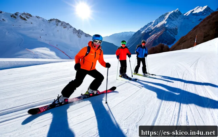 Home 15 스키 강사의 고객 기반 확장 사례 - Photorealistic wide-angle scene at a sunny Spanish ski resort in the Pyrenees, friendly professional...